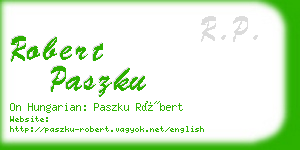 robert paszku business card